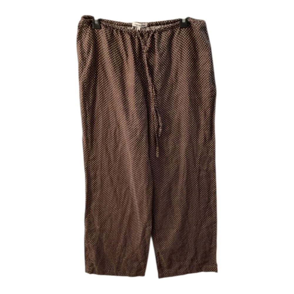 Reformation Jaida Linen Brown Pants Polkadot Size M - Picture 2 of 11